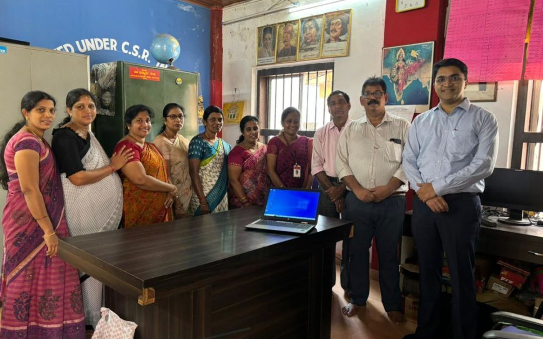 Donation of refurbished laptop to DKZP Hr. Pry. School, Bikarnakatte